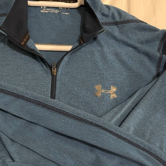 Under Armour Men's Long Sleeve Quarter Zip Shirt, Medium, Blue - Picture 8 of 8